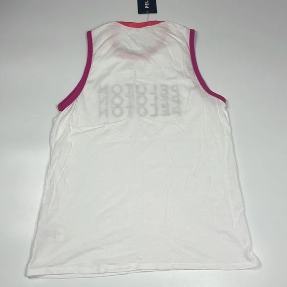 NWT Peloton Ringer Muscle Tank Top White Pink Blue Women's XS - Picture 2 of 7